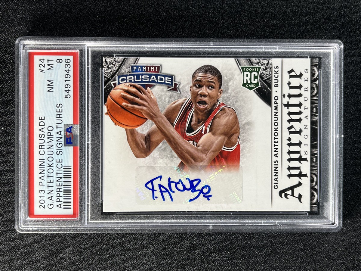 2013-14 Crusade Giannis Antetokounmpo #24 Apprentice RC Signatures Auto PSA 8 MT
