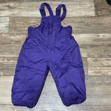 London Fog Kids Girl 18mo Snow Bib Overalls Ski Pants Purple Adjustable Strap
