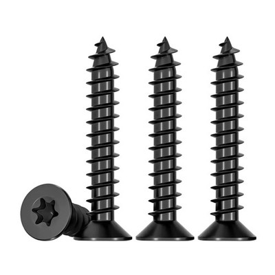 Holzschrauben, Torx, 5x16 mm, Edelstahl, schwarz, Vollgewinde, A2, 50 Stück