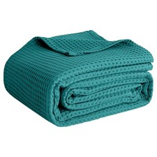 100 Cotton Blankets for Bed - Waffle Weave Blankets for Summer, Lightweight ...