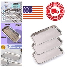 Durable Stainless Steel Dental Trays for Tattoo and Medical Procedures 3 Pack