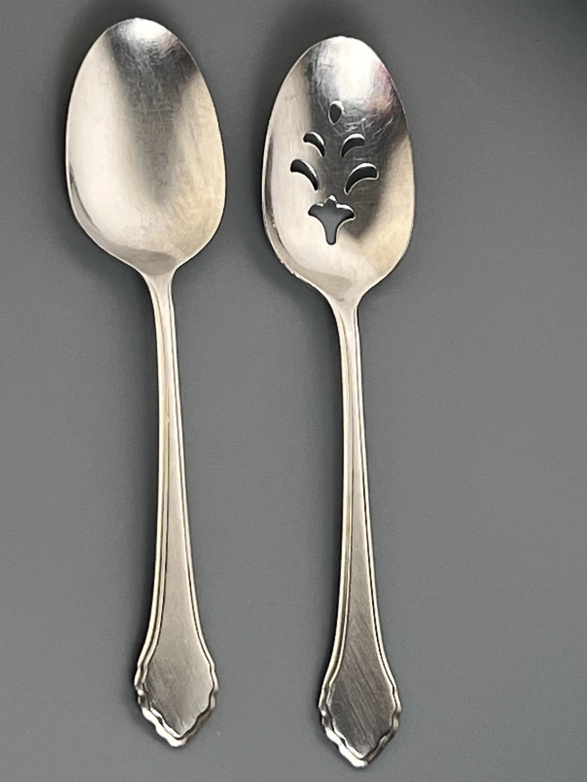 VTG Lot of 2 Oneida Summer Mist Autumn Glow Serving Spoons Solid & Pierced