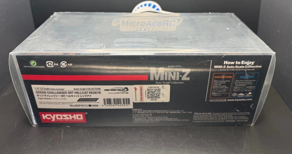 Kyosho ASC Mini-Z Body Dodge Challenger SRT Triple Nickel MA020W AWD RC #MZP451S - Image 2 of 2