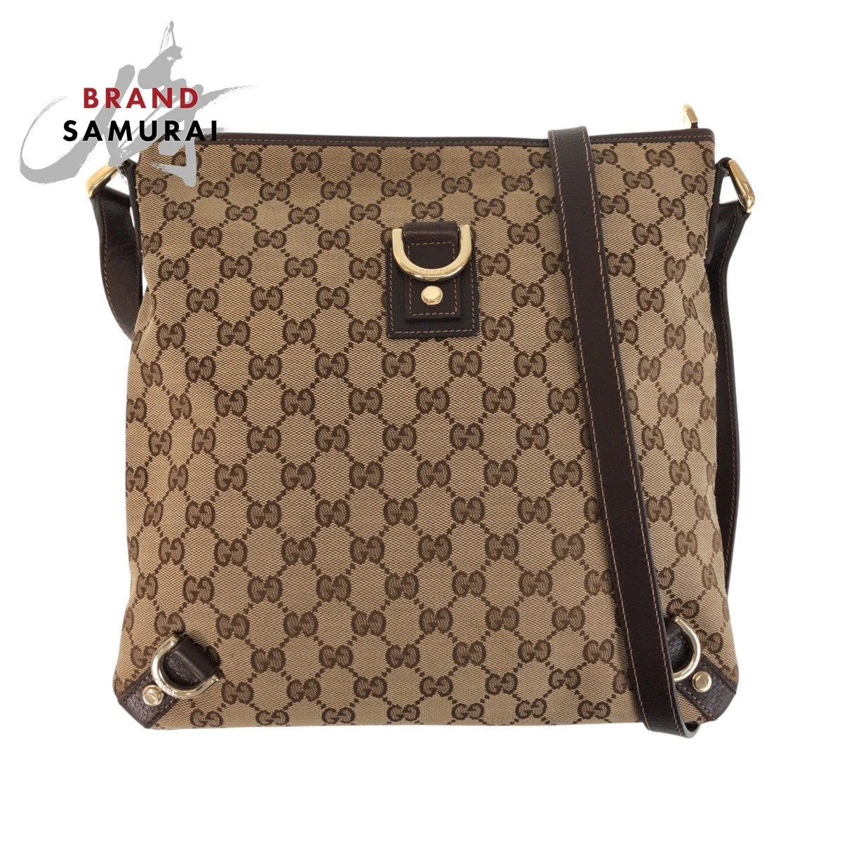 Sac à bandoulière Gucci Abby beige marron or quincaillerie GG toile 131326 Messenger B