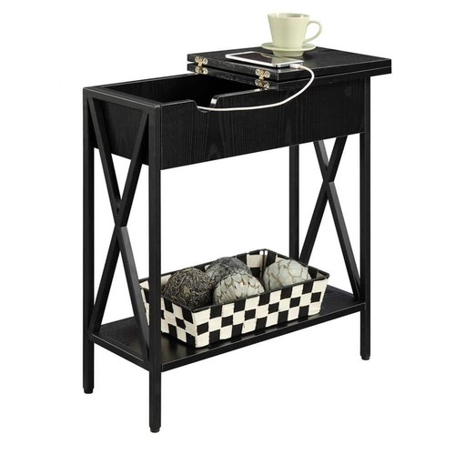 Convenience Concepts Tucson 11.25 in. Black 24 in. Rectangle Particle Board End - Picture 3 of 6