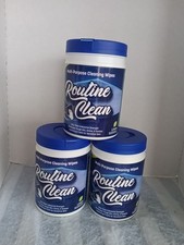 Routine Clean Industrial Multipurpose Cleaning Wipes Lemon Scented Lot Of Three