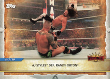 AJ Styles Def. Randy Orton 2020 Topps WrestleMania #96 WWE Trading Card
