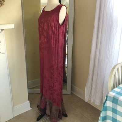 Spencer Alexis Y2K Whimsical Forest Fairy Silk/Rayon Maxi Lace Dress Medium