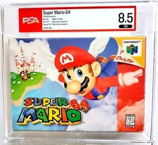 SUPER MARIO 64 Nintendo N64 1996 WATA Graded PSA 8.5 CIB Complete 1st 9.2 Cart!