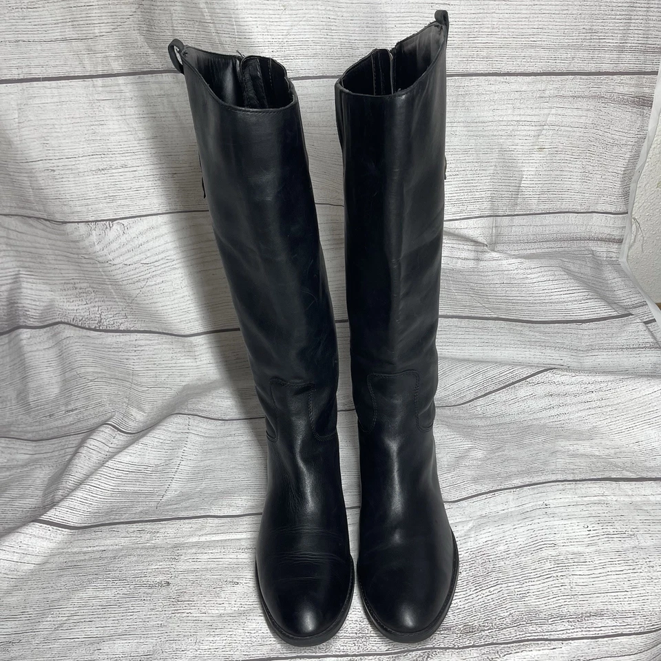 Sam Edelman Women’s 9.5 Wide Calf Penny Black Leather Knee High Riding Boots - Image 2 of 4