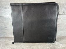 Vintage Case Logic Black Faux Leather 128 CD/DVD Zippered Case