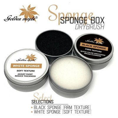 Golden Maple: Dry Brush Sponge Box   Firm or Soft Texture   Single or Set