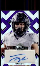 2022 Leaf Metal Draft #PA-TD1 Travis Dye #/25 Portrait Prismatic Purple Auto