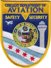 CITY OF CHICAGO DEPARTMENT OF AVIATION SAFETY & SECURITY SHOULDER PATCH: Supe...