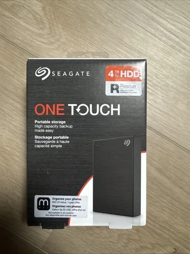 Seagate One Touch with Password Portable Hard Drive  4TB Grey New Boxed HDD