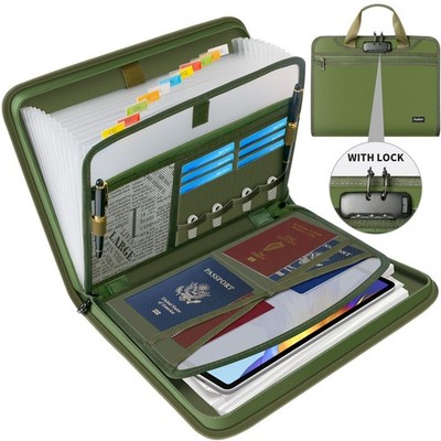 Andyer Accordion File Organizer with Lock, Fireproof Expanding File Folder wi...