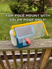 Rain roof expansion for pole mount with SOLAR roof. Compatible with Bird Buddy