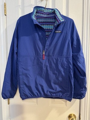 Patagonia Reversible Snap-T Glissade Pullover blue w/multicolored Fleece Med?