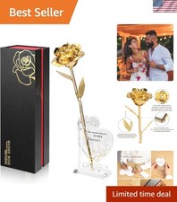 Gold Dipped Rose Real 24K Gold Rose, Genuine One of a Kind Rose Hand Dipped i...