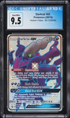 CGC 9.5 Darkrai GX Full Art Hidden Fates 2019 Pokemon Card #SV70