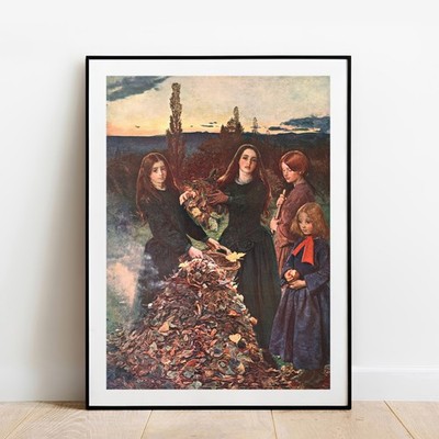 Art print Millais Autumn Leaves bonfire print poster gallery wall Art painting