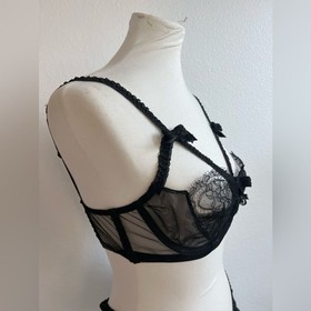 AGENT PROVOCATEUR ALINA Bra 36D Black Lace BNWT RARE🔥