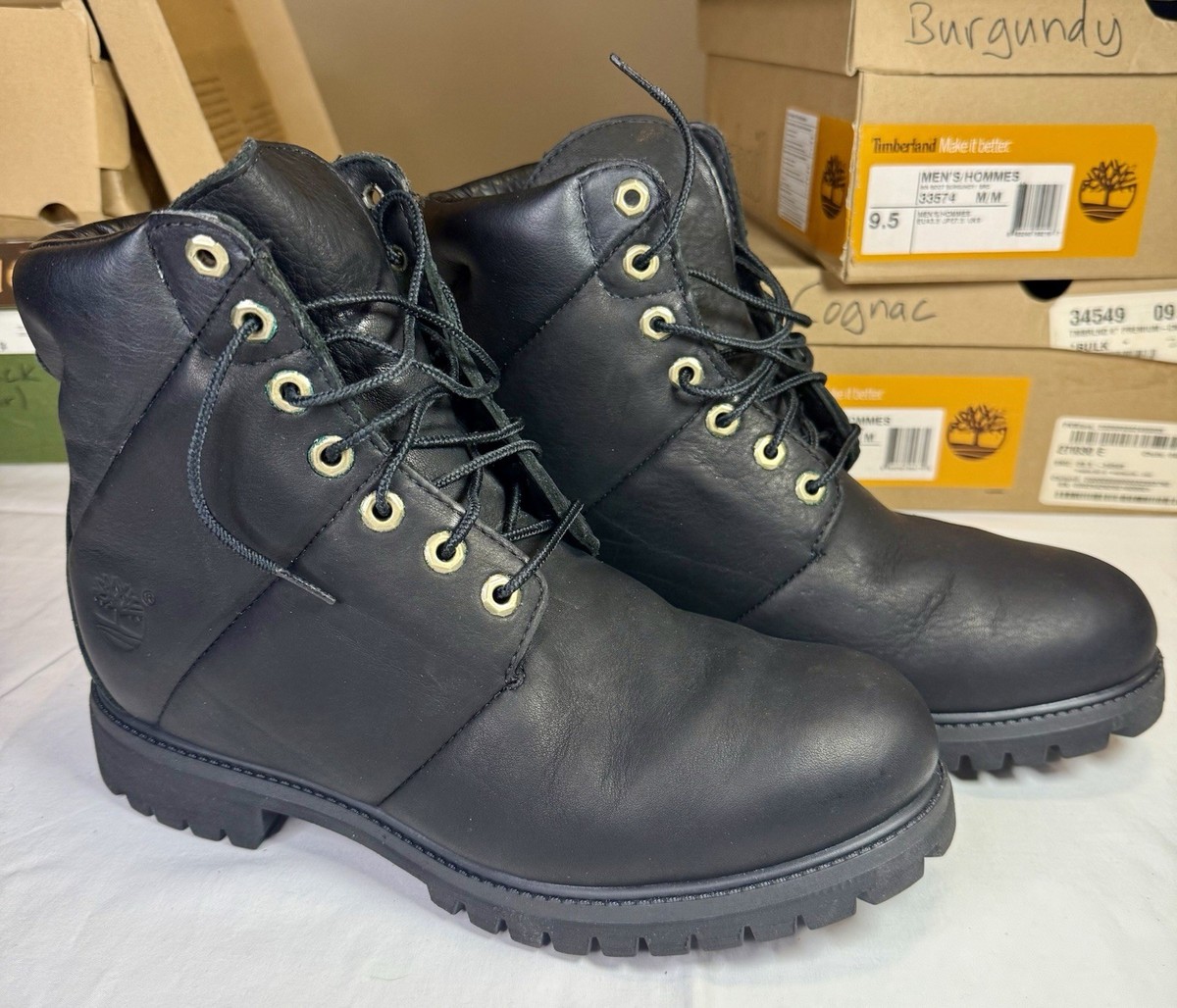 【M】 Timberland US Size 9.5M Black Swirled Men's Leather 6inch Boot | eBay