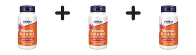 3 x Now Foods Vitamin D3 and K2 - 1000IU/45mcg (120) (162,46 EUR/kg)