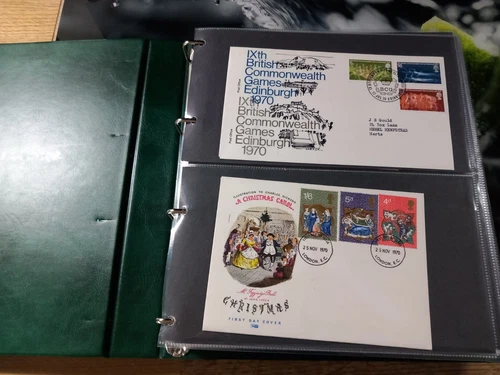 GB First Day Covers (63) 1970-1979 in Green Cover Album