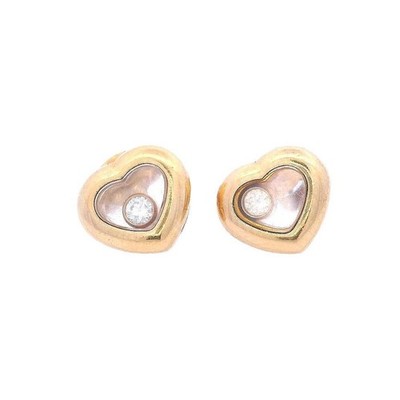 CHOPARD vintage Happy Diamonds Heart Studs in 18kt yellow Gold