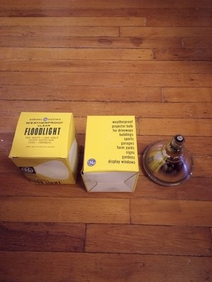 2 Lot - GE General Electric Flood Light Lamp 150 Watt 150PAR/FL 120 volt NOS