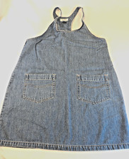 VTG 90's Sostanza Denim Jumper Dress Racerback Apron Pinafore Sz S