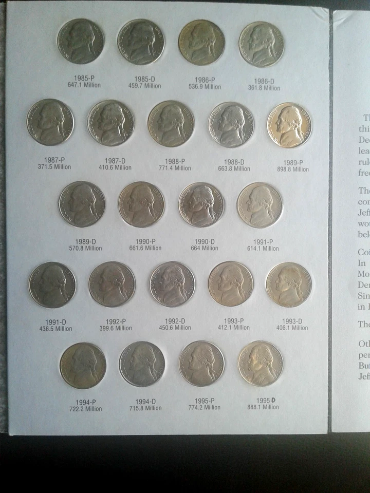 Jefferson Nickels 1962 - 1995 with 66 Coin Album - Image 4 of 4