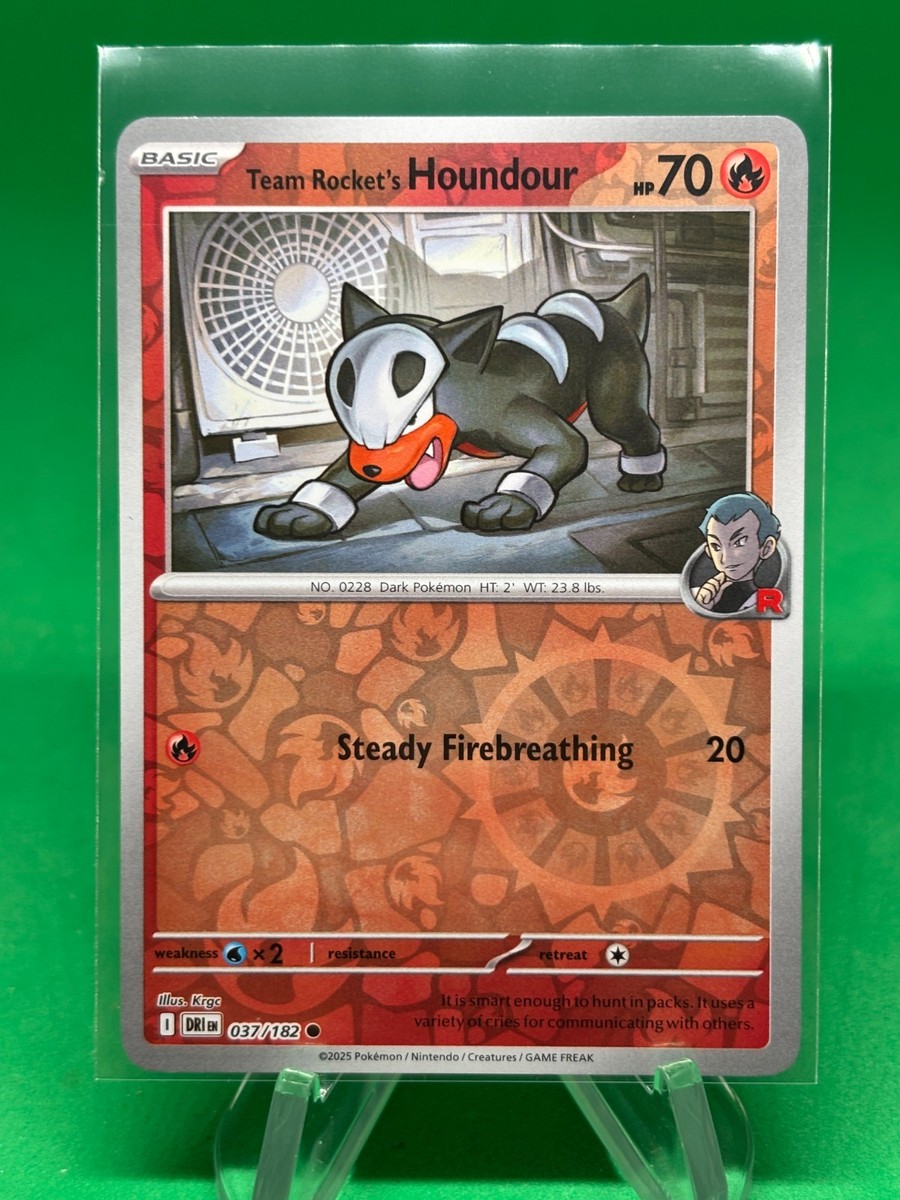 Team Rocket's Houndour 37/182 Reverse Holo Destined Rivals Pokemon