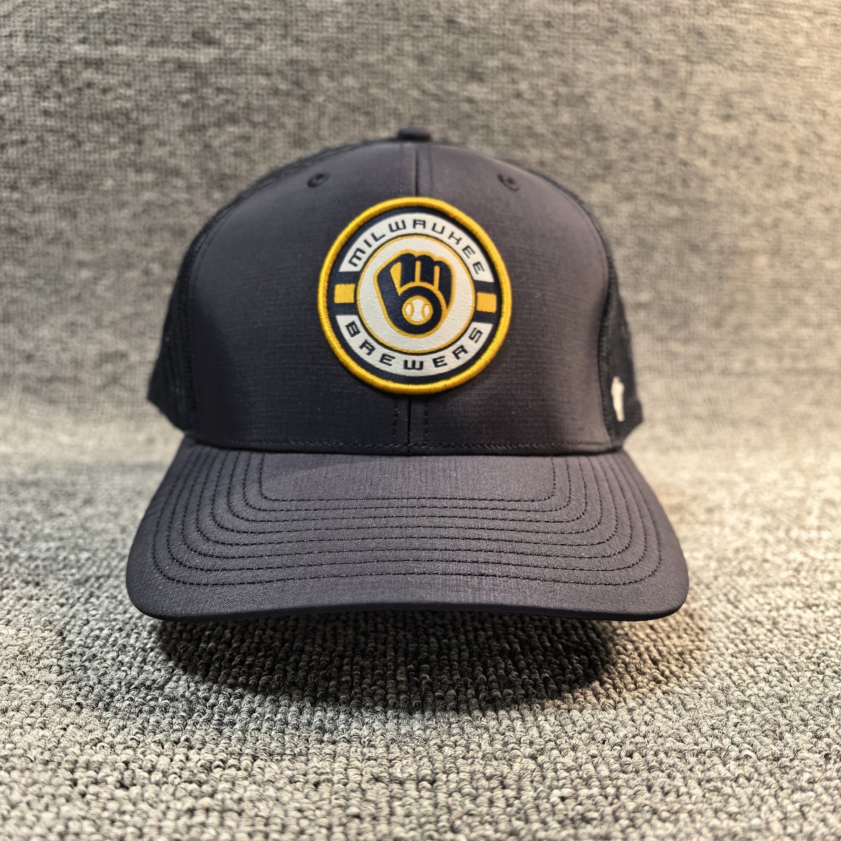 '47 Brand Milwaukee Brewers MLB Black Trucker Snapback Hat Cap