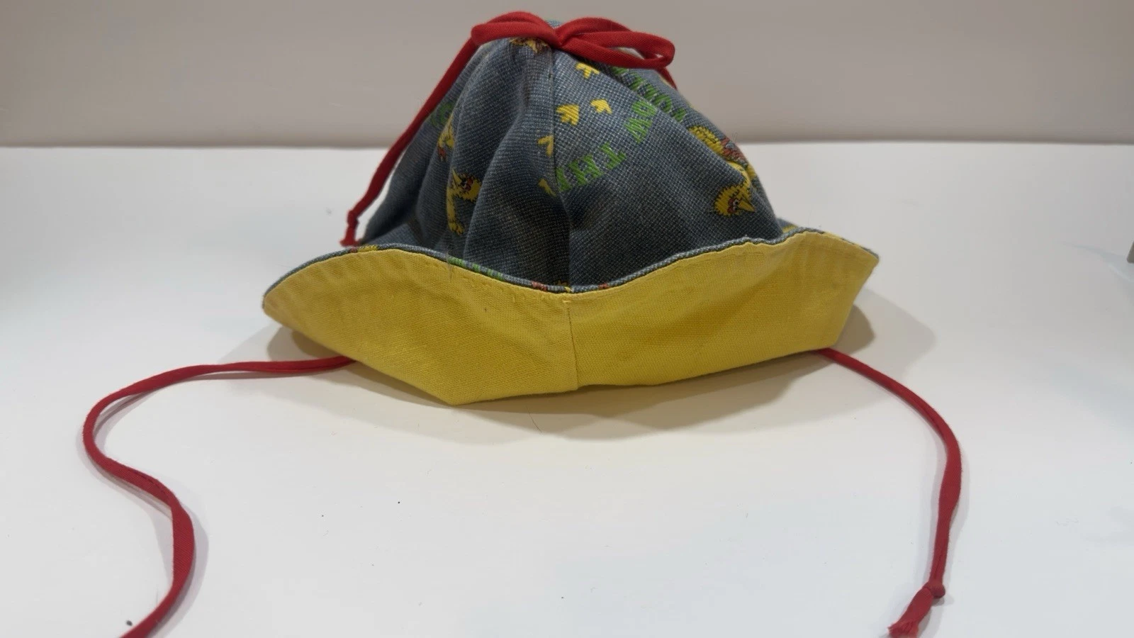 Vintage Sesame Street Child Bucket Hat Bonnet Big Bird Handmade