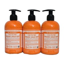 Dr. Bronner's 4-in-1 Tea Tree Organic Sugar Soap 3-PACK 12oz Each
