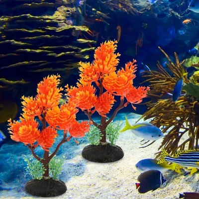  2 Pcs Aquaristik Zubehör Aquarium Pflanzen Künstlich Künstliche Für Aquarien