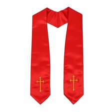 Adults' Traditional Church Choir Stoles with Embroidery Cross 60" Graduation ...