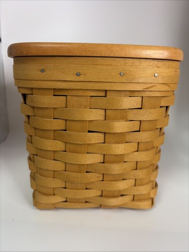 Longaberger 1997 Brown Tissue (Kleenex ) Box With Woodcrafted Lid
