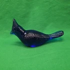 Fenton Cobalt Blue Glass cardinal Figurine Cobalt Glass Glossy Finish