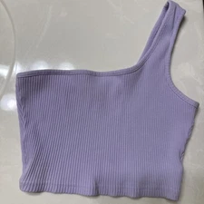 SHEIN One Strap Crop Top, Lavender, Size XS