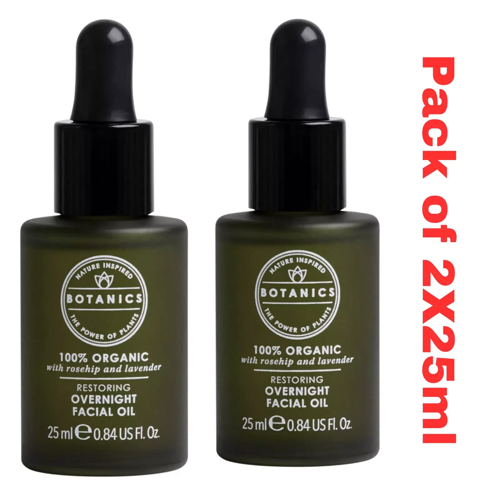 2X Botanics Organic Restoring Overnight Facial Oil For All Skin Types 25ml