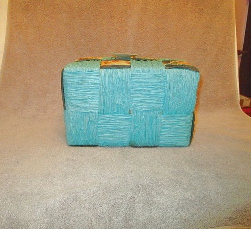 Time-Crafters PATCHWORK Raffia BASKET Crafted HANDMADE Lined BEADS Artisan 80s - Picture 10 of 10