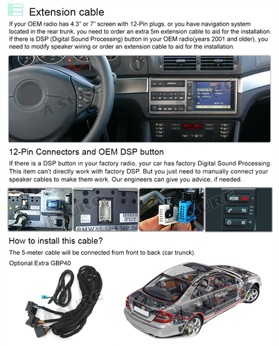 9 '' Android 14 2+32GB Stereo Apple CarPlay Sat Nav GPS Radio For BMW E39 X5 E53 - Picture 12 of 12