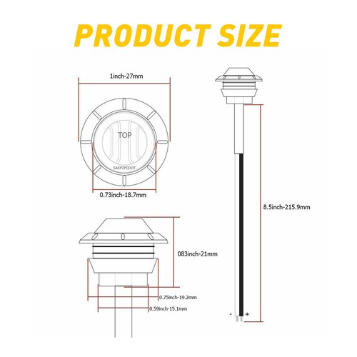 10 Green Round 3/4'' Side Marker LED Lights Truck Trailer Bullet Clearance Light - Picture 4 of 12