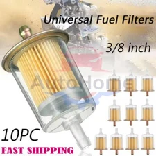 10PC Universal 3/8" Fuel Filter High Performance Industrial Inline Gas Fuel Line