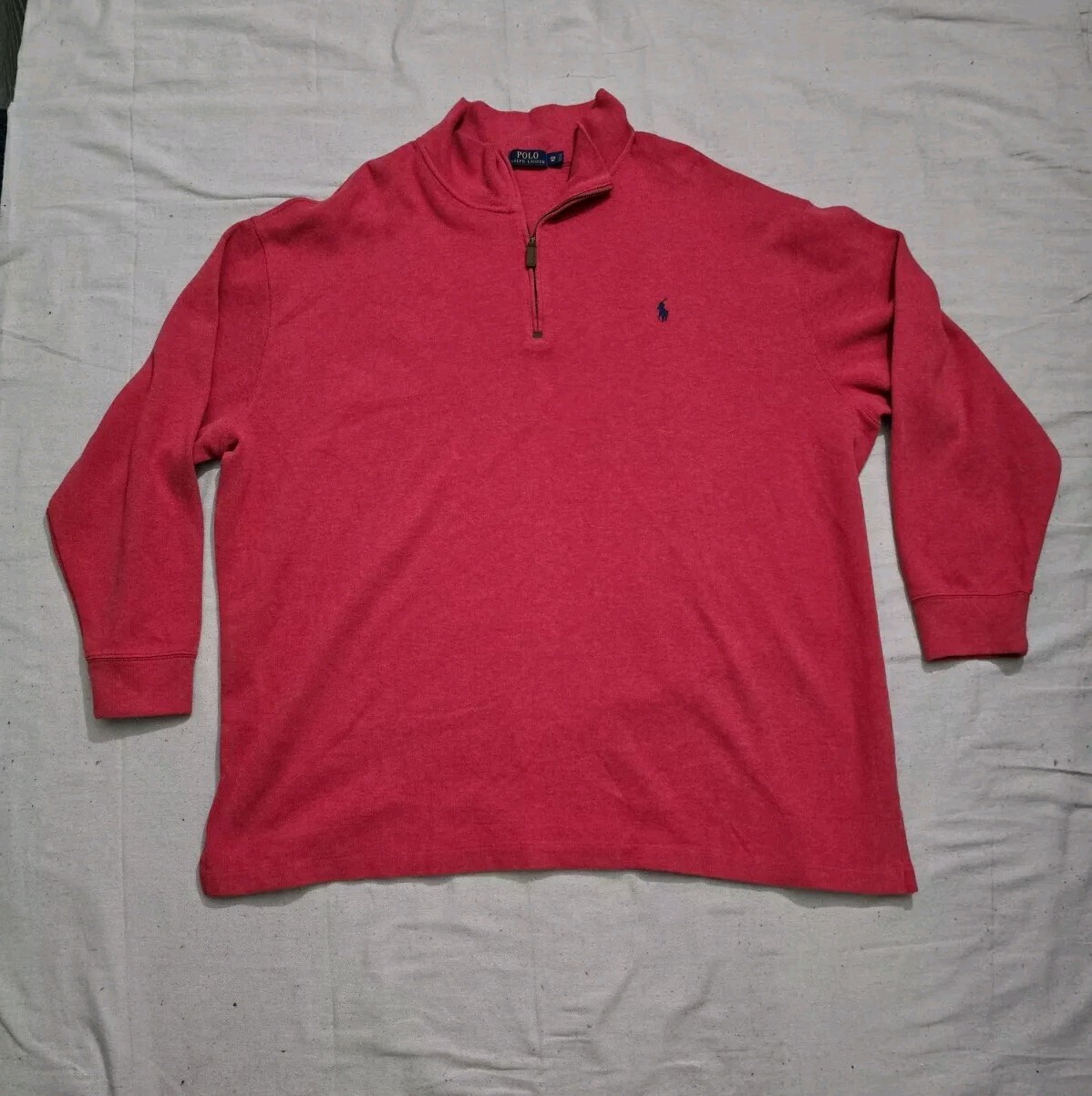 Polo Ralph Lauren Maglione Uomo 4XB XXXB 4XL BIG Rosso 1 4 Zip Pony Pullover