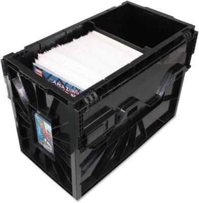 Short Comic Book Bin, Black - Holds 150 Standard Comic Books, Acid Free 