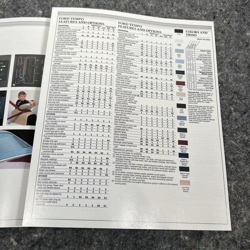 Original 1985 Ford Tempo Vintage Sales Brochure Catalog - Picture 15 of 17